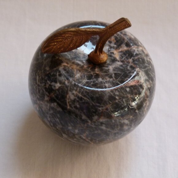 Apple Shaped Marble Table Clock Paperweight Home Decor Figurine - Picture 6 of 8
